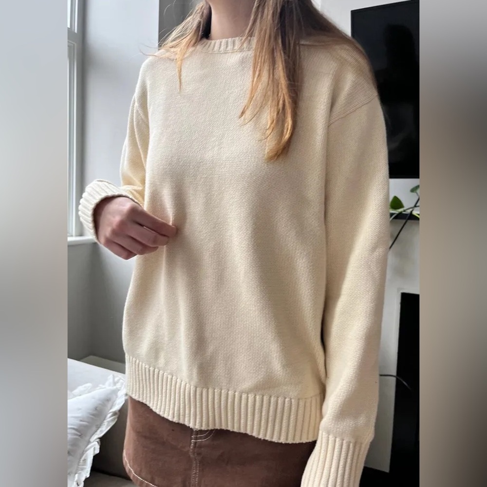 Brandy Melville Brianna Cotton Sweater in Cream